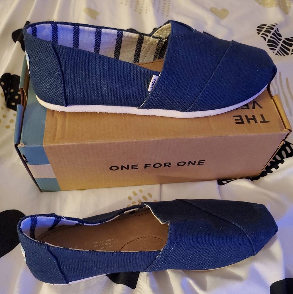 Classic Tom's, Majolica Blue Heritage Canvas, Women's 8